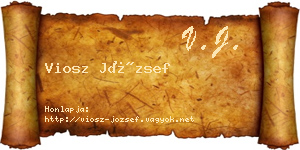 Viosz József névjegykártya